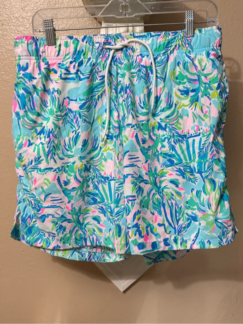 Lilly Pulitzer men’s capri trunk Blue, Pink & Green Tropical Swim shorts